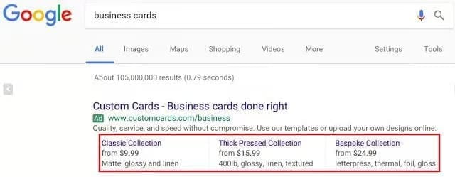 price extensions