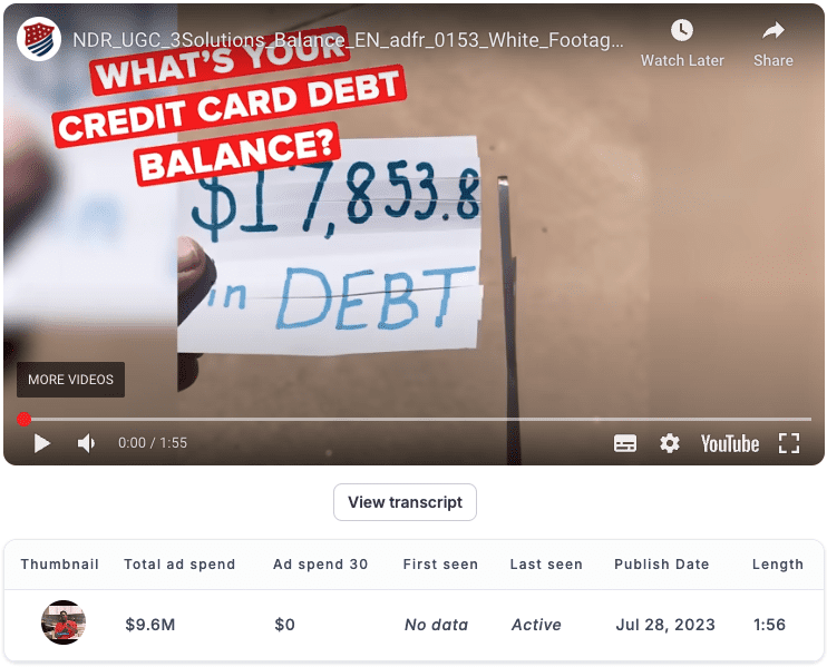 debt relief ad